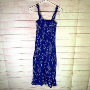 Faithfull The Brand  X Anthropologie Farah Smocked Midi Dress Size 4‎